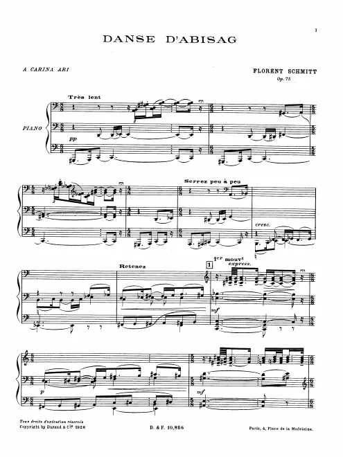 First page of Danse d'Abisag
