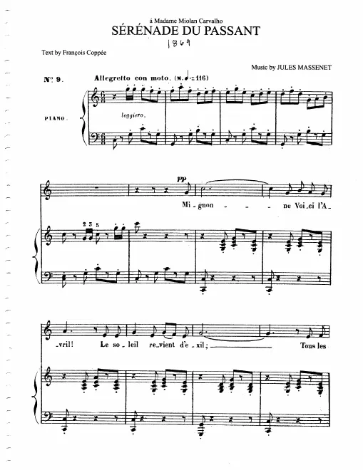 First page of Sérénade du Passant
