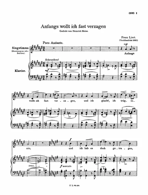 First page of Anfangs wollt' ich fast verzagen