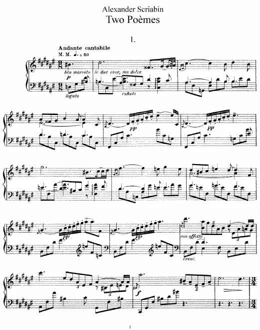 First page of Deux poèmes