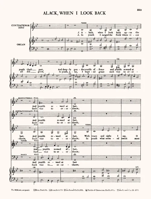 First page of Alack, When I Look Back