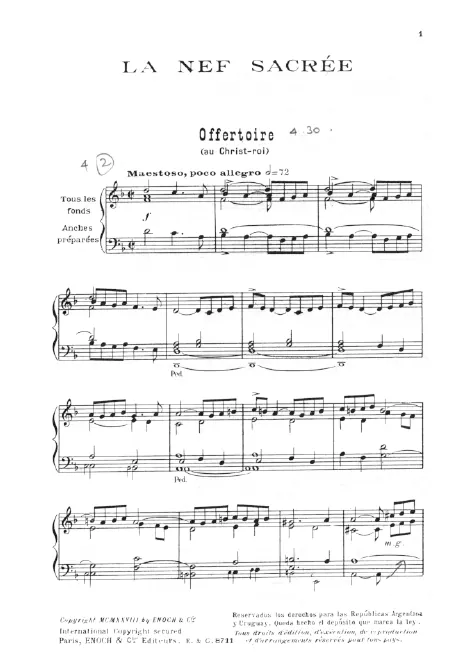 First page of La Nef Sacrée