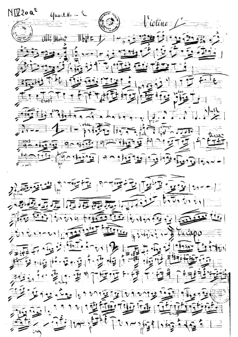 First page of String Quartet in D major