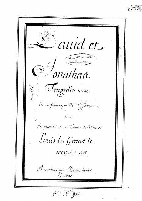 First page of David et Jonathas
