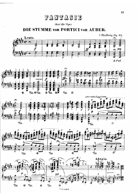 First page of Fantasie über die Oper Die Stumme von Portici von Auber