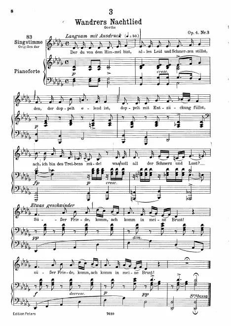 Complete Score (Low voice, transposed to D♭ major)