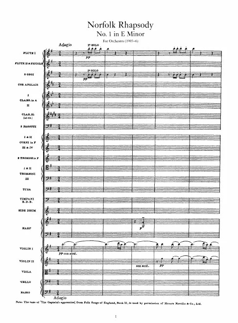 First page of Norfolk Rhapsody No.1