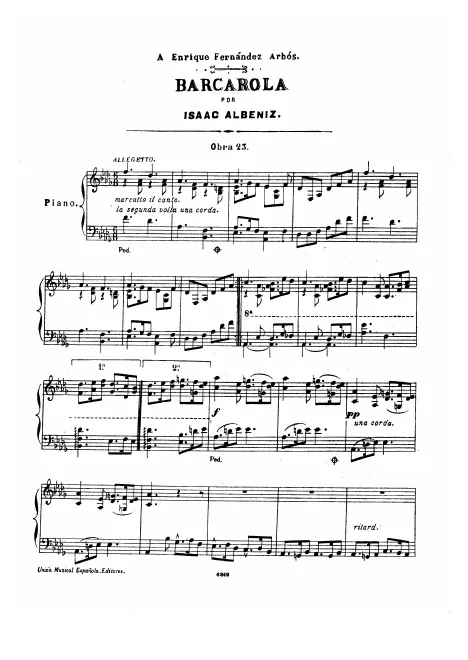 First page of Barcarola