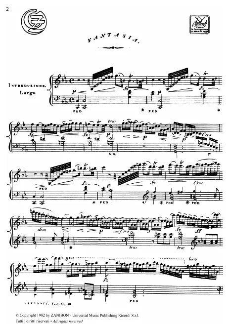 First page of Fantasie avec variations sur l'air 'Au clair de la lune'