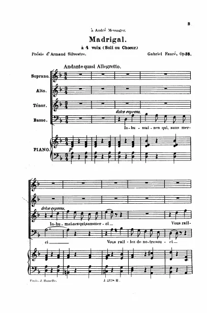 First page of Madrigal