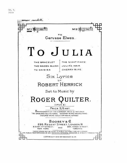 First page of To Julia