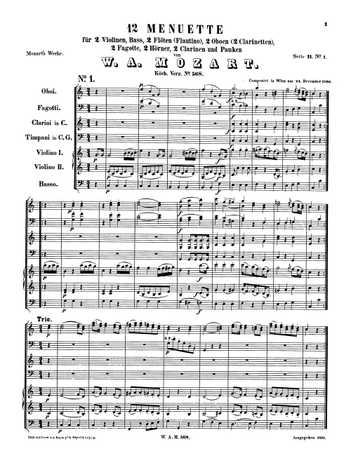 First page of 12 Minuets