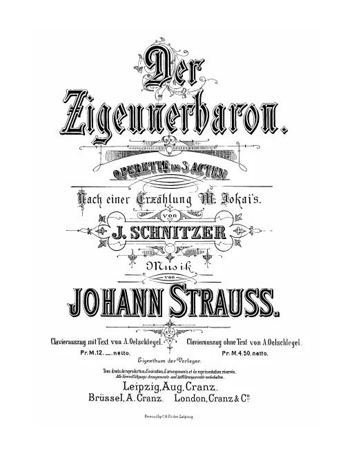 First page of Der Zigeunerbaron