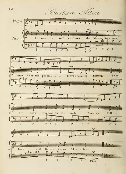 First page of Barbara Allen, Hob.XXXIa:11