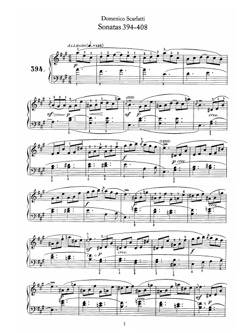 First page of Keyboard Sonata in A major