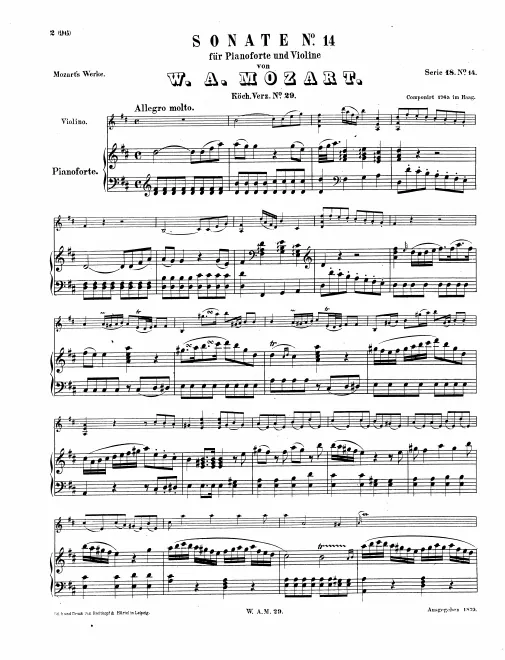 First page of Violin Sonata