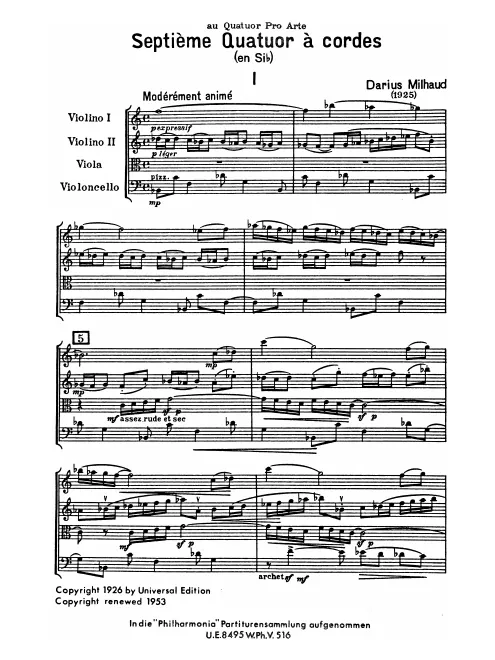 First page of String Quartet No.7
