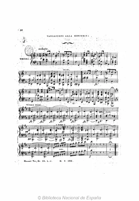 First page of Variazioni alla Monferina
