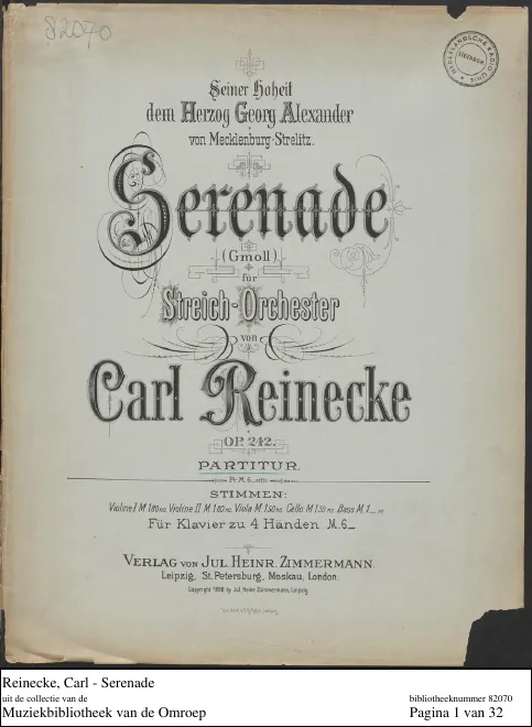 First page of Serenade