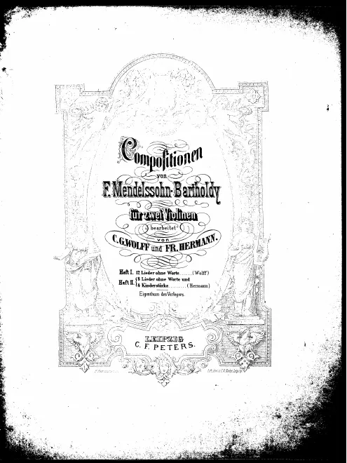 First page of Kompositionen für zwei Violinen