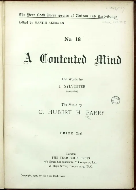 First page of A Contented Mind