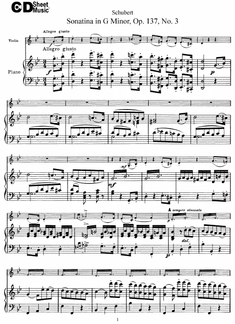 First page of Violin Sonata (No.3)