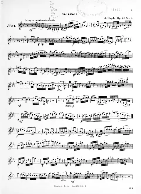 First page of String Quartets