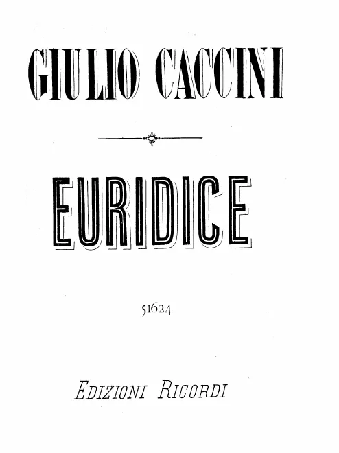 First page of Euridice