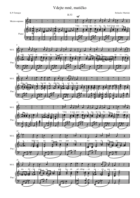 First page of Vdejte mně matičko