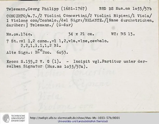First page of Concerto for 2 Violins in G major