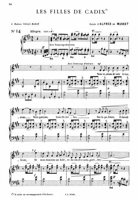 First page of Les filles de Cadix