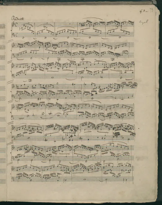 First page of Andante in F major, MWV W 46