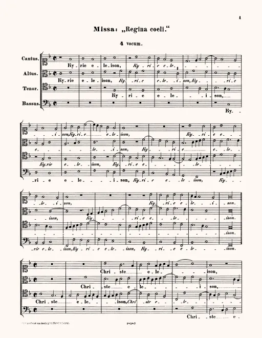 First page of Missa Regina coeli