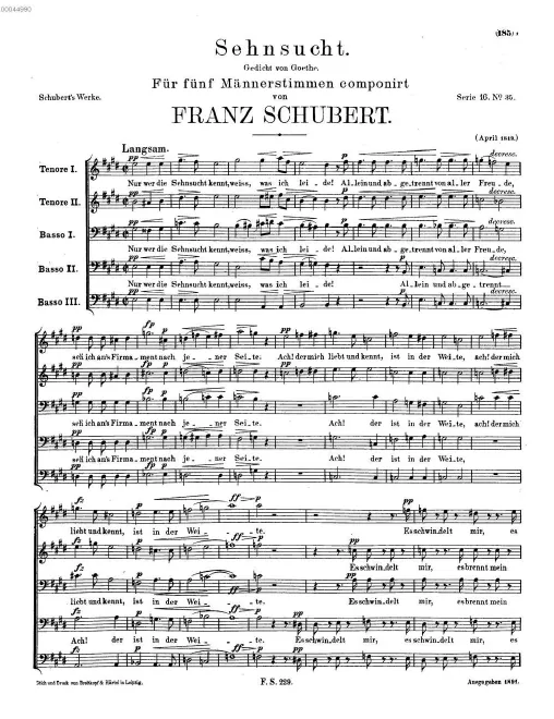 First page of Sehnsucht