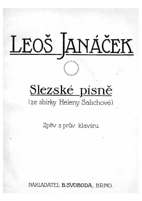 First page of Slezské písně ze sbírky Heleny Salichové