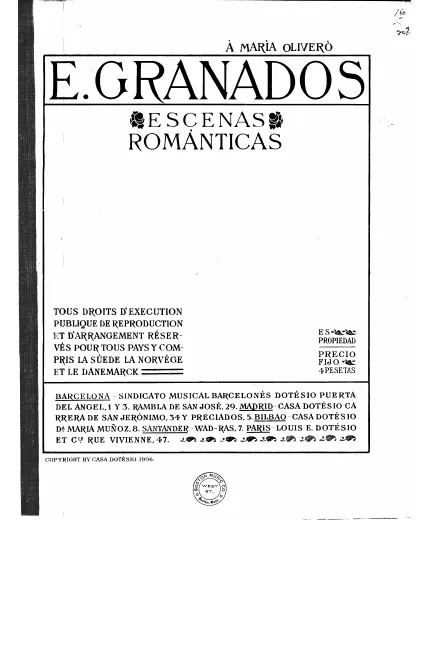 First page of Escenas Románticas