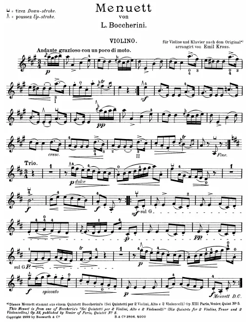 First page of Minuet in A major