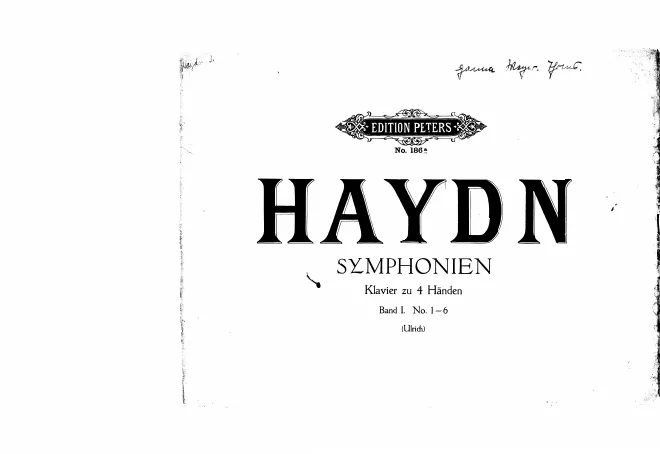 First page of Symphonien für Pianoforte zu 4 händen