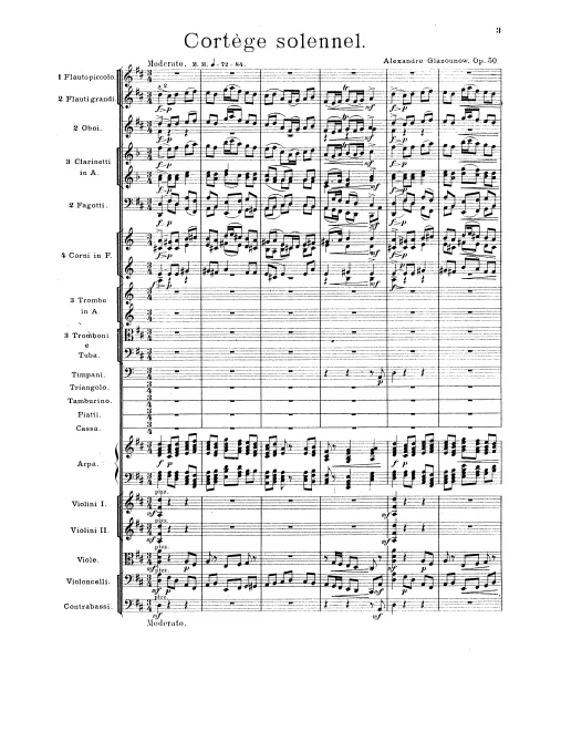 First page of Cortège Solennel