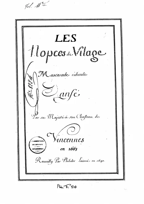 First page of Les noces de village