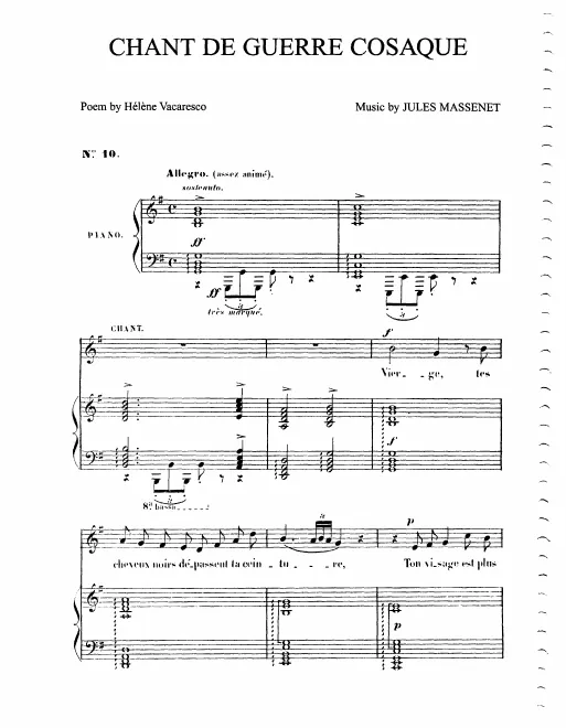 First page of Chant de guerre cosaque