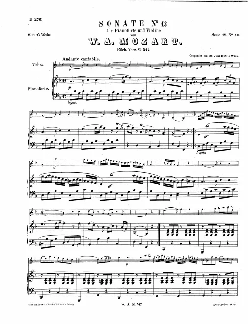 First page of Violin Sonata