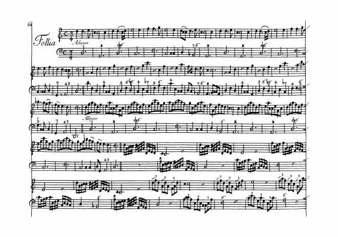 First page of Violin Sonata in D minor 'La Folia'
