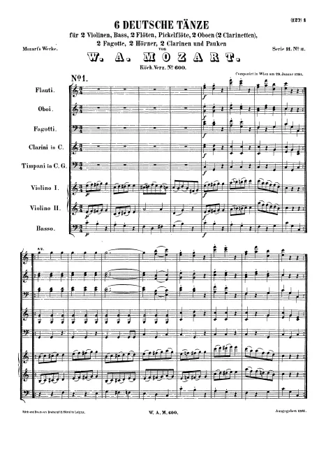 First page of 6 German Dances
