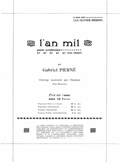 First page of L’an mil; poème symphonique, avec choeurs
