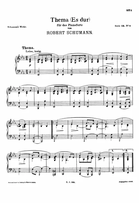 First page of Theme in E-flat major