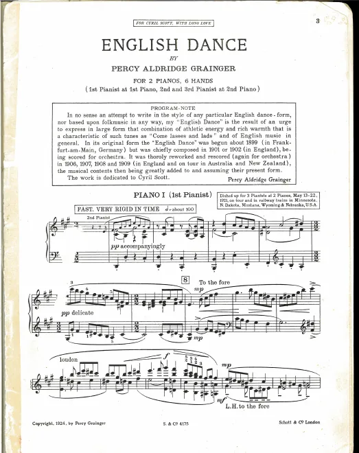First page of English Dance