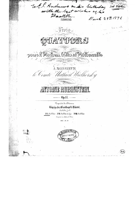 First page of String Quartet No.1