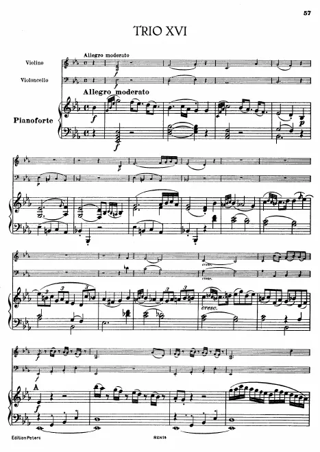 First page of 3 Piano Trios, Hob.XV:11-13