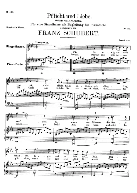 First page of Pflicht und Liebe